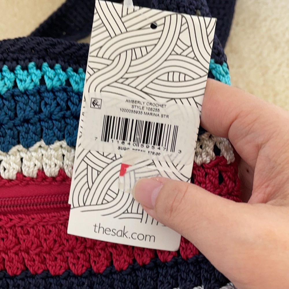 The SAK Amberly Crochet Medium Hobo Marina Stripe - Picture 4 of 4